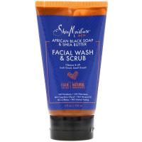 SheaMoisture, Men, African Black Soap Facial Wash & Scrub, 4 fl oz (118 ml)