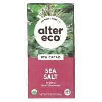 Alter Eco, Органический шоколад, темный с морской солью, 2,82 унции (80 г)