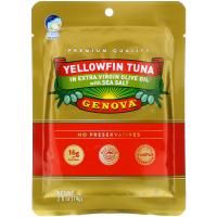 Genova, Yellowfin Tuna In Extra Virgin Oilve Oil with Sea Salt, 2.6 oz (74 g)