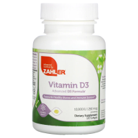 Zahler, Витамин D3, улучшенная формула, 10000 МЕ, 120 мягких таблеток