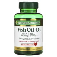 Nature's Bounty, Рыбий жир + D3, 90 быстро высвобождаемых мягких капсул