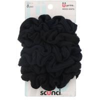 Scunci, Резинки для волос Mixed Knits Ponytail Holder, черные, 8 штук