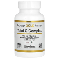 California Gold Nutrition, Total C, комплекс с витамином C и Capros, цитрусовыми биофлавоноидами и шиповником, 500 мг, 60 растительных капсул
