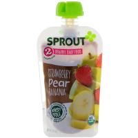 Sprout Organic, Детское питание, Этап 2, Клубника, груша, банан, 3,5 унц. (99 г)