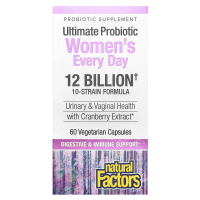 Natural Factors, Абсолютный пробиотик, женская формула, 60 вегетарианских капсул