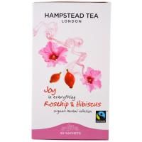 Hampstead Tea, Плоды шиповника и гибискус, органический травяной чай, 20 пакетиков, 1,06 унц. (30 г)