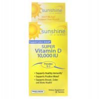 Sunshine, Super Vitamin D, 10000 МЕ, 30 Tablets