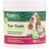 petnc NATURAL CARE, Tear Stain Cleansing Pads, For Cats & Dogs, 90 Pads