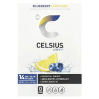 Celsius, Live Fit, черничный лимонад, 14 пакетиков, по 5,48 г (0,19 унции)