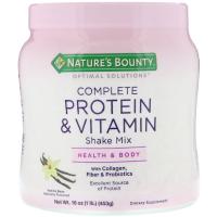 Nature's Bounty, Optimal Solutions, коктейль с полноценным набором протеинов и витаминов, со вкусом ванильных бобов, 453 г