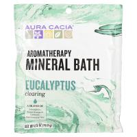 Aura Cacia, Ароматерапевтическое минеральное средство для ванны, освежающий эвкалипт, 2,5 унции (70,9 г)