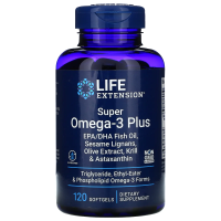 Life Extension, Omega Foundations, Супер омега-3 плюс, 120 мягких желатиновых капсул