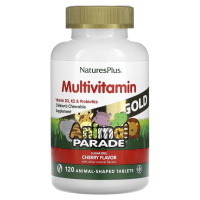 Nature's Plus, Source of Life Animal Parade Gold, Children's Chewable Multi-Vitamin & Mineral Supplement, Natural Cherry Flavor, 120 Animal-Shaped Tablets