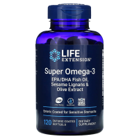 Life Extension, Omega Foundations, Super Omega-3, 120 покрытых кишечнорастворимой оболочкой жидких капсул