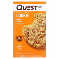 Quest Nutrition, Белковое печенье, арахисовое масло, 12 штук, по 58 г каждое