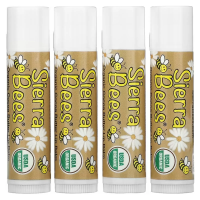 Sierra Bees, Органические бальзамы для губ, масло какао, 4 в упаковке, по 4,25 г (0,15 унц.) каждый