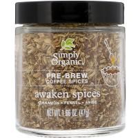 Simply Organic, Специи для варки кофе, пробуждющие специи, 1,66 унций (47 г)