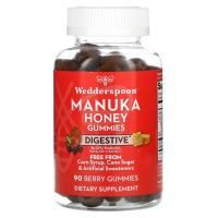 Wedderspoon, Жевательные мармеладки с медом Manuka, для улучшения пищеварения, со вкусом ягод, 90 жевательных таблеток