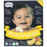 NosH!, Baby Munchables, органические вафли для прорезывания зубов, банан и манго, 13 штук по 0,14 унц. (4 г)