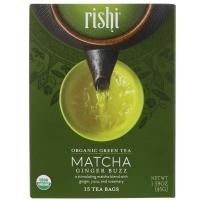 Rishi Tea, Органический зеленый чай, маття, имбирь, 15 чайных пакетов, 1,59 унции (45 г)