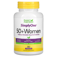 Super Nutrition, Simply One, 50+ Women Triple Power Multivitamins, Iron Free, 90 Tablets