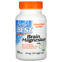Doctor's Best, Магний для мозга, содержит Magtein, 50 мг, 90 вегетарианские капсулы