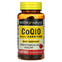 Mason Natural, Коэнзим Q10 с L-карнитином, 50 мягких таблеток