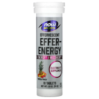 Now Foods, Sports, Effer-Energy, тропический пунш, 10 таблеток, 54 г (1,9 унции)