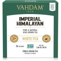 Vahdam Teas, белый чай, величественный гималайский, 15 чайных пакетиков, 30 г (1,06 унции)