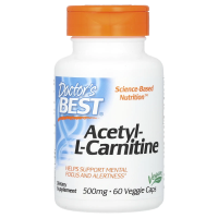 Doctor's Best, Ацетил-L-карнитин с Biosint Carnitines, 500 мг, 60 вегетарианских капсул