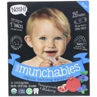 NosH!, Baby Munchables, органические вафли для прорезывания зубов, гранат и черника, 13 штук по 0,14 унц. (4 г)
