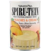 Nature's Plus, Spiru-Tein, энергетический продукт с высоким содержанием белка, со вкусом персика и сливок, 1,1 фунта (510 г)