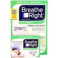 Breathe Right, Полоски для носа - Дополнительная прочность для Чувствительной кожи 72 полоски