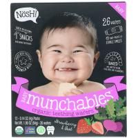 NosH!, Baby Munchables, органические вафли для прорезывания зубов, клубника и свёкла, 13 штук по 0,14 унц. (4 г)