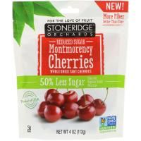 Stoneridge Orchards, Montmorency Cherries, цельная сушеная вишня, с пониженным содержанием сахара, 4 унции (113 г)