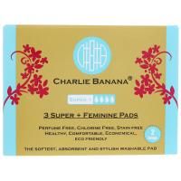 Charlie Banana, Суерженские прокладки, белые, 3 прокладки + 1 эко-сумка