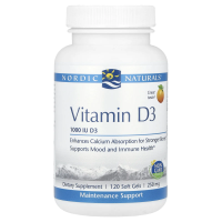 Nordic Naturals, Витамин D3, Апельсин, 1000 МЕ, 120 мягких таблетки