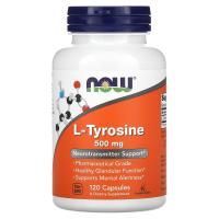 Now Foods, L-тирозин (L-Tyrosine), 500 мг, 120 капсул
