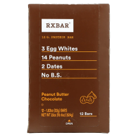 RXBAR, Протеиновые батончики, шоколад с арахисовым маслом, 12 батончиков, 52 г (1,83 унции)