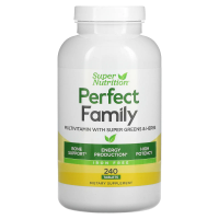 Super Nutrition, Perfect Family, мультивитамины для энергии, не содержат железа, 240 вегетарианских пищевых таблеток