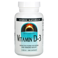 Source Naturals, Витамин D3, 2000 МЕ, 200 капсул