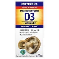 Enzymedica, Сделано с органическим D3 + витамином K2 60 капсул
