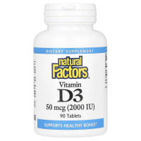 Natural Factors, Витамин D3, 2000 IU, 90 таблеток