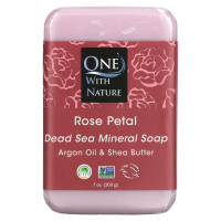 One with Nature, Кусковое мыло с трижды перемолотыми минералами, с запахом лепестков розы, 200 г