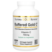 California Gold Nutrition, Buffered Gold C, Non-Acidic Vitamin C, 750 mg, 240 Растительная капсула