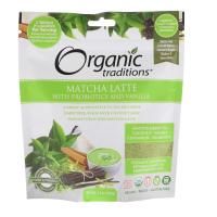 Organic Traditions, Латте с чаем маття, пробиотиками и ванилью, 150 г