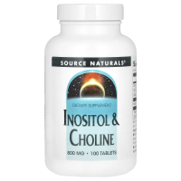 Source Naturals, Инозитол и холин, 800 мг, 100 таблеток