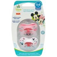 NUK, Ортодонтическая соска Disney Baby Minnie Mouse, 0-6 месяцев, 2 шт