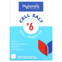 Hyland's Naturals, Клеточная соль №6 Kali Phosphoricum 6X 100 таблеток