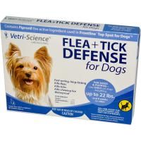 VetriScience, Защита от блох и клещей для собак до 22 фунтов, 3 аппликатора по 0.023 жидких унций каждый